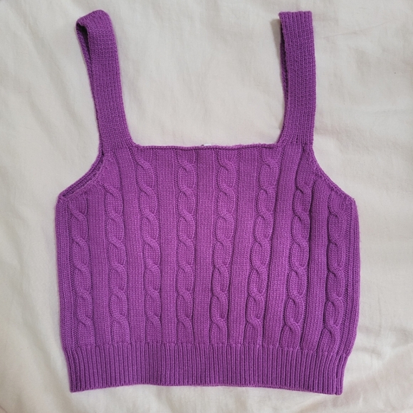 English Factory Cable Knit Tank Top Sz M - Picture 6 of 9